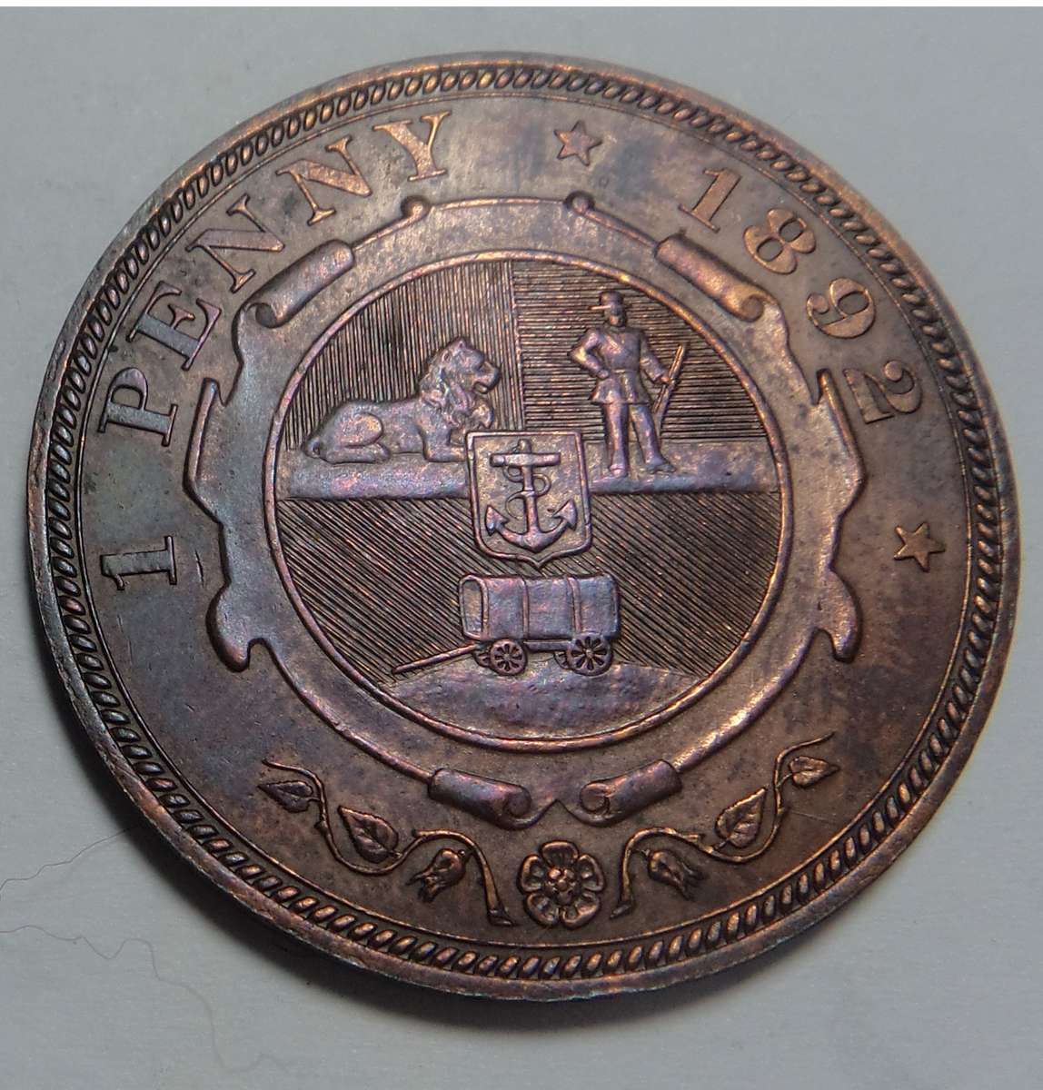 Paul Kruger ZAR Penny 1892 (Uncirculated)