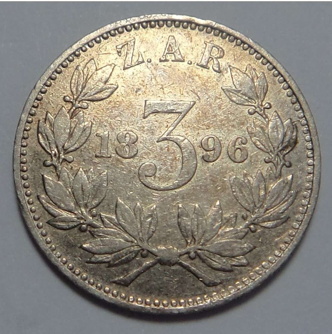 Paul Kruger ZAR: Tickey (3d) of 1896