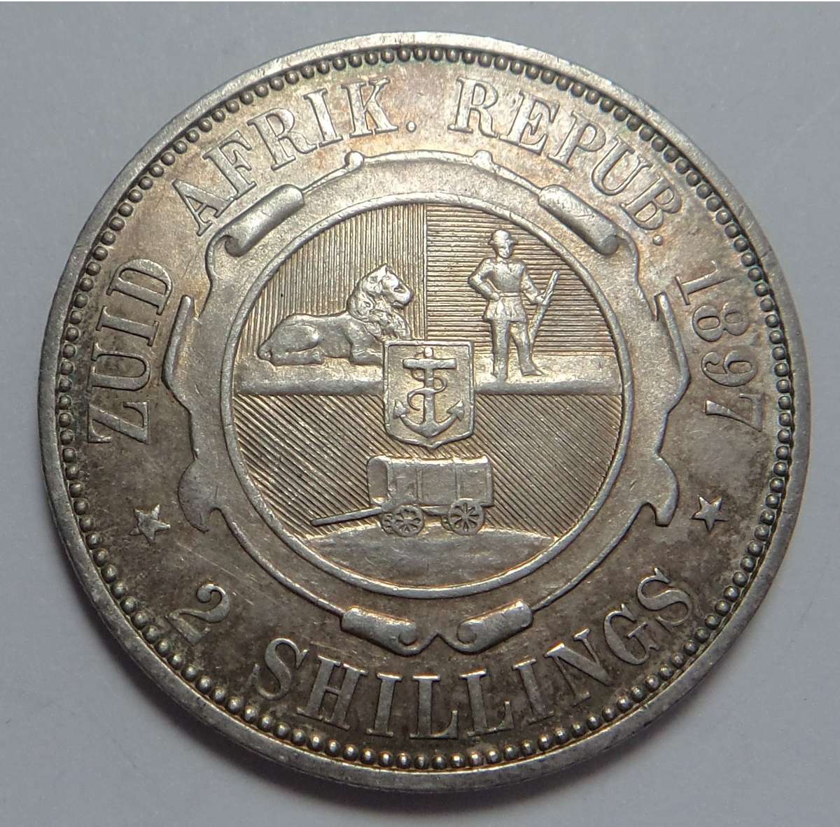 Paul Kruger ZAR: 2-Shillings (2/-) of 1897