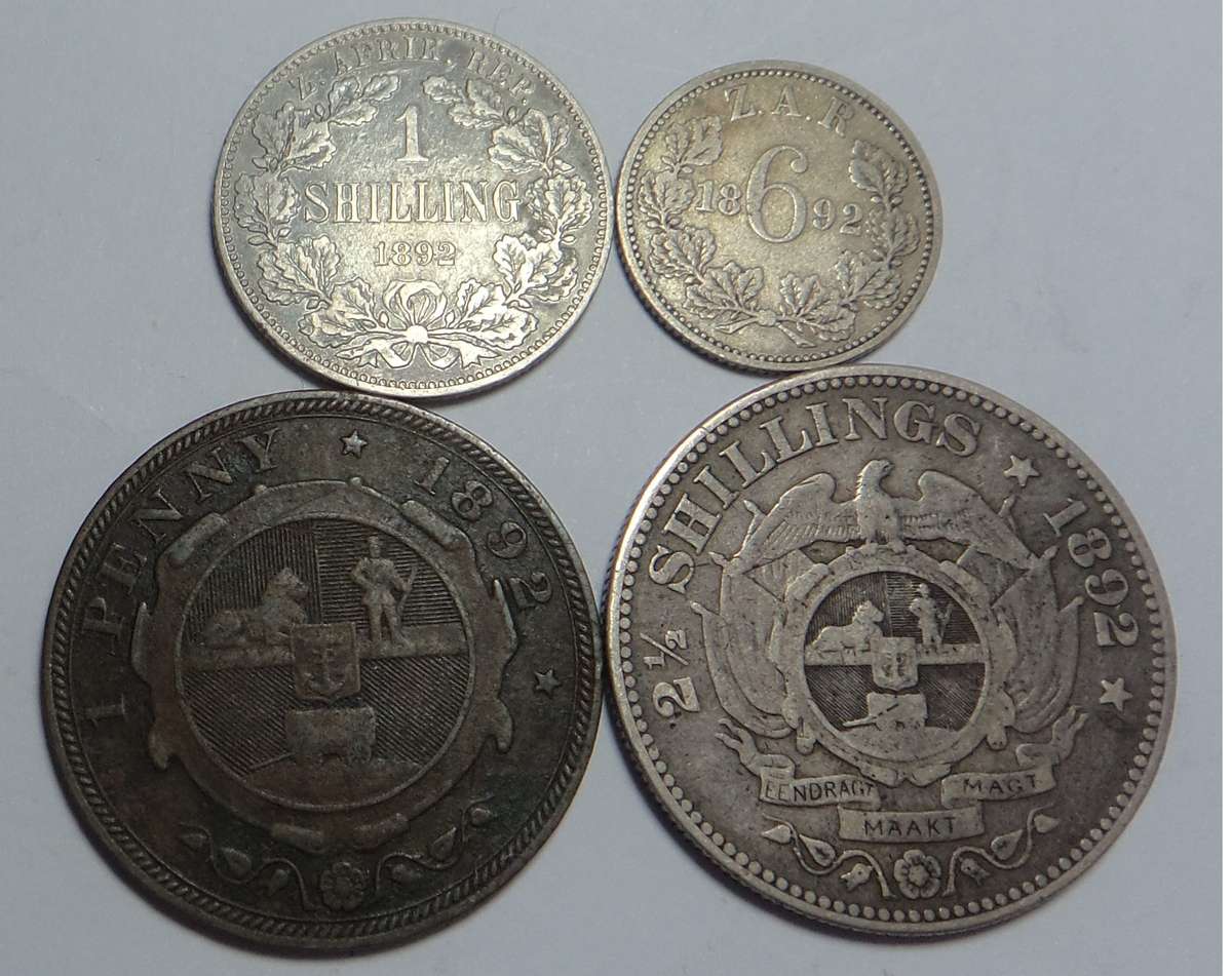 Paul Kruger ZAR: Partial Coin Set of 1892