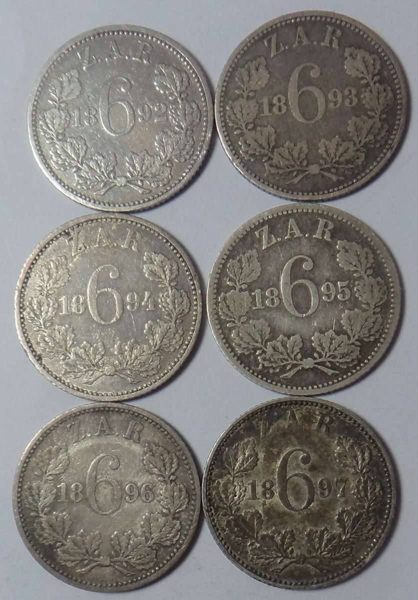 Paul Kruger ZAR: Complete Collection of Sixpences