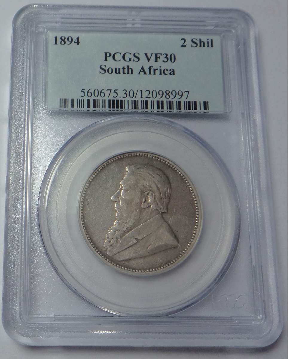 Paul Kruger ZAR 2-Shillings (2/-) 1894: PCGS VF 30