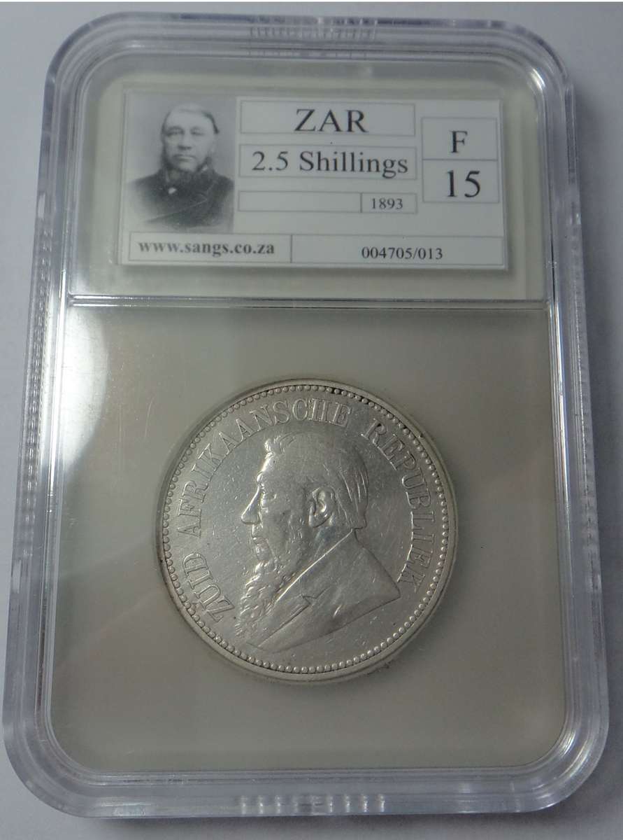 Paul Kruger ZAR Half Crown (2/6-) 1893: Sangs F 15