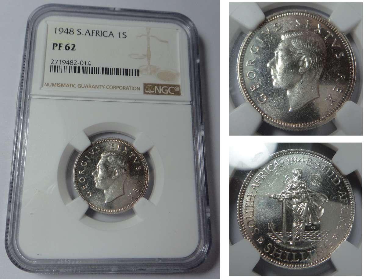 Union of South Africa: Shilling of 1948 (NGC PF 62)