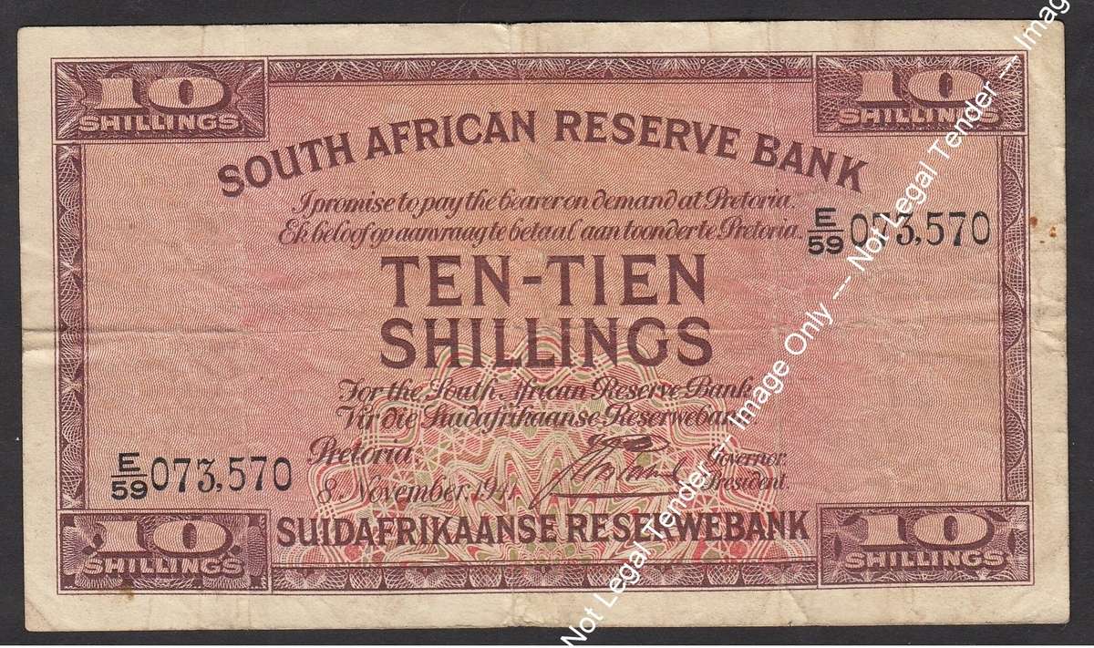 Union of SA: Ten Shillings of 8 November 1941