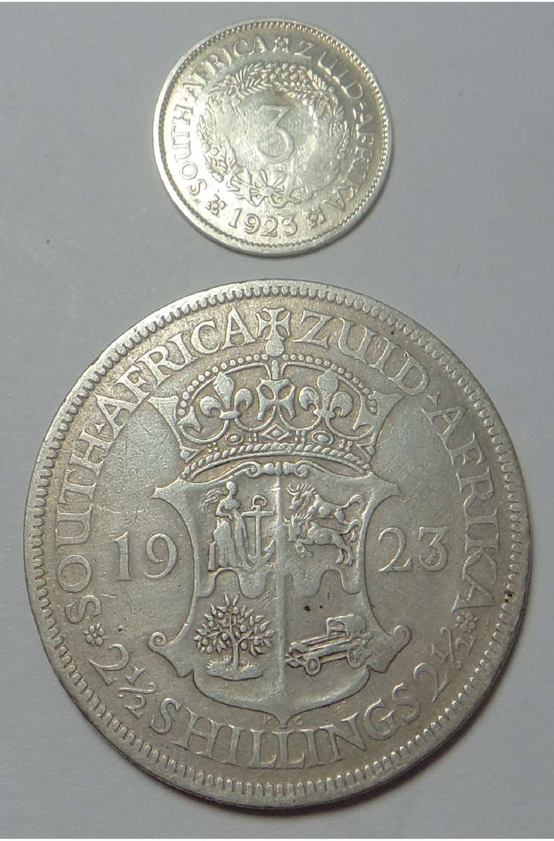 First Union of SA Tickey & Half Crown Set (1923)