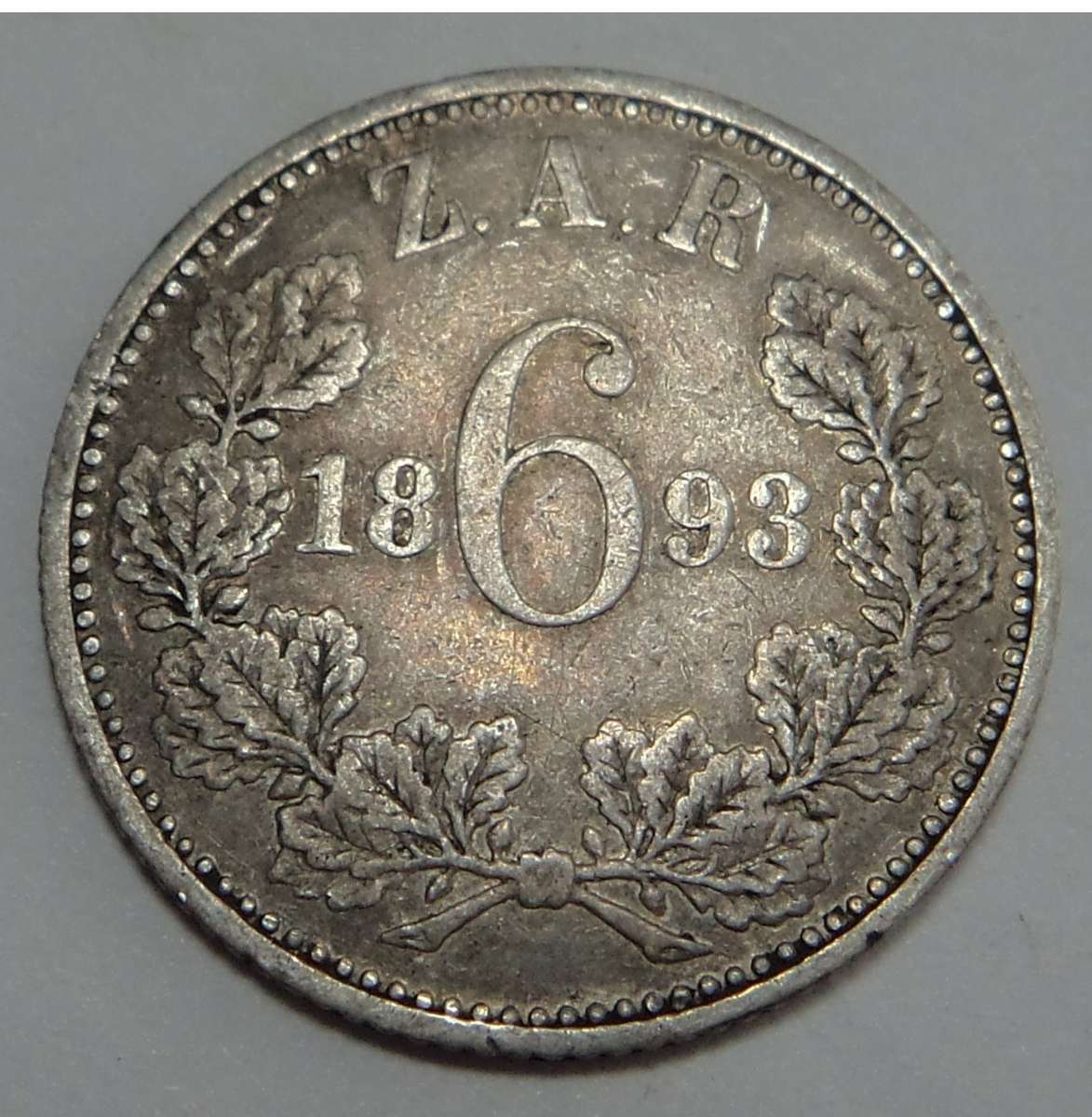 Paul Kruger ZAR Sixpence of 1893