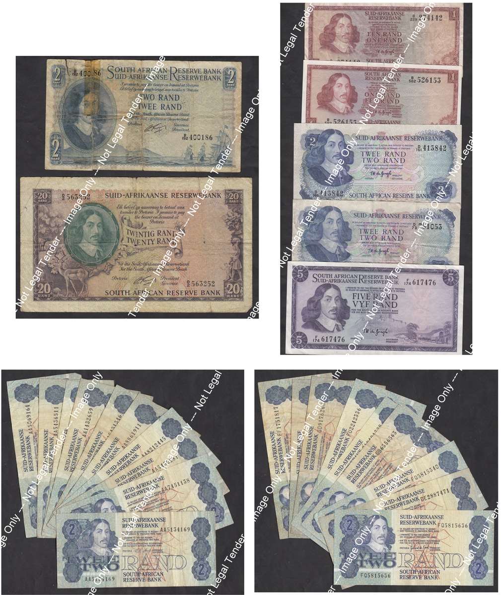 Collection of old Jan van Riebeeck Banknotes