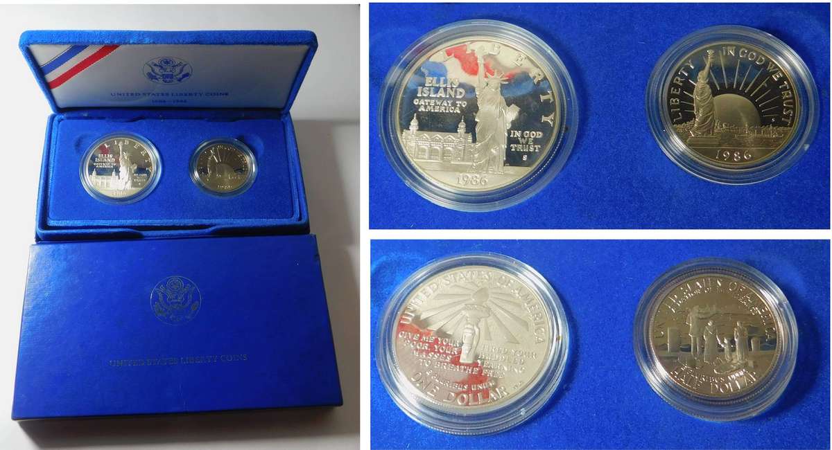 Silver Dollar & clad Half Dollar US Proof Set 1986