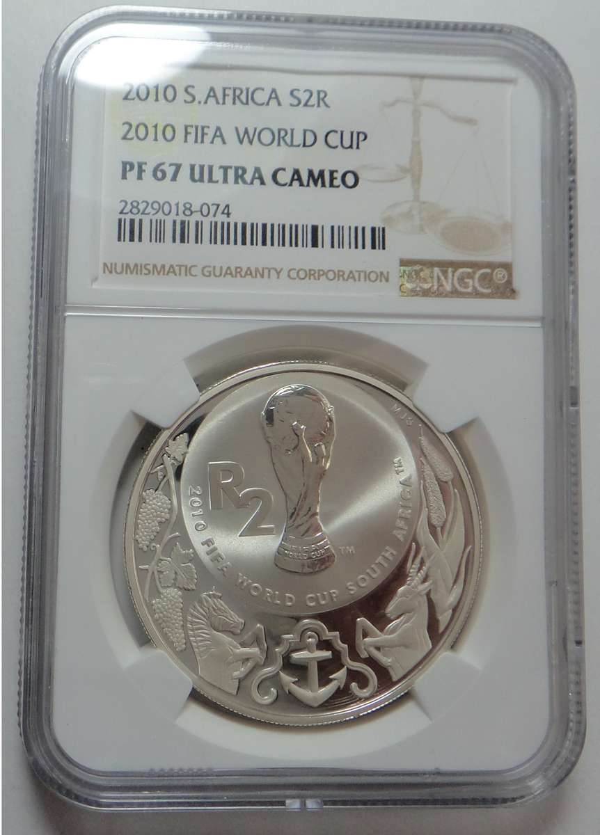 South Africa FIFIA World Cup Silver R2: NGC PF 67 Ultra Cameo