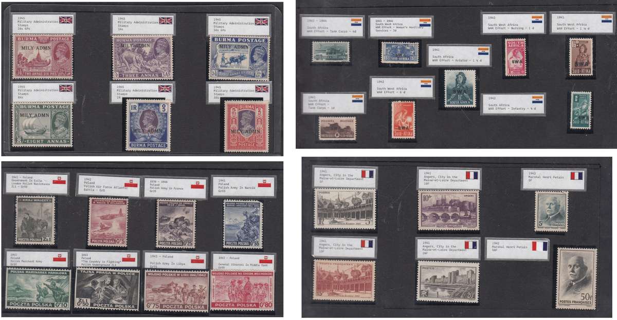 WWII Era Stamp Sets incl. South Africa & SWA