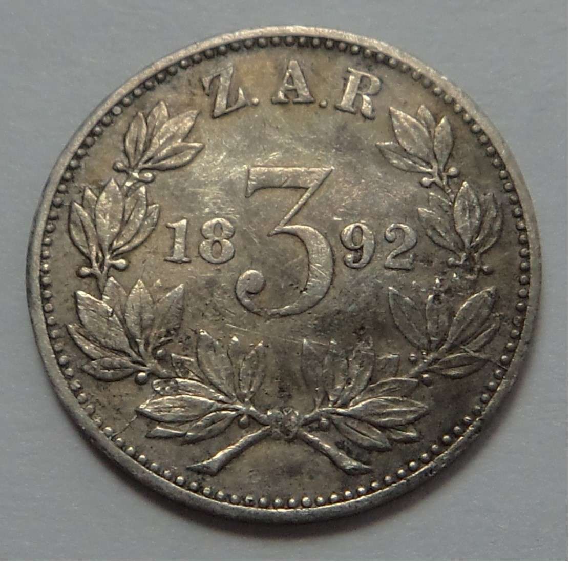 Paul Kruger ZAR Three Pence (3d) of 1892