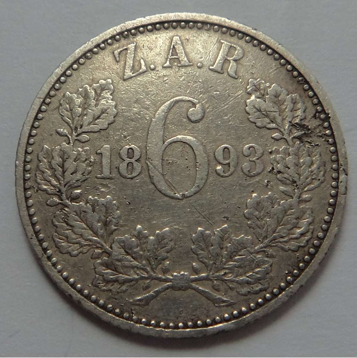 Paul Kruger ZAR Sixpence (6d) of 1893