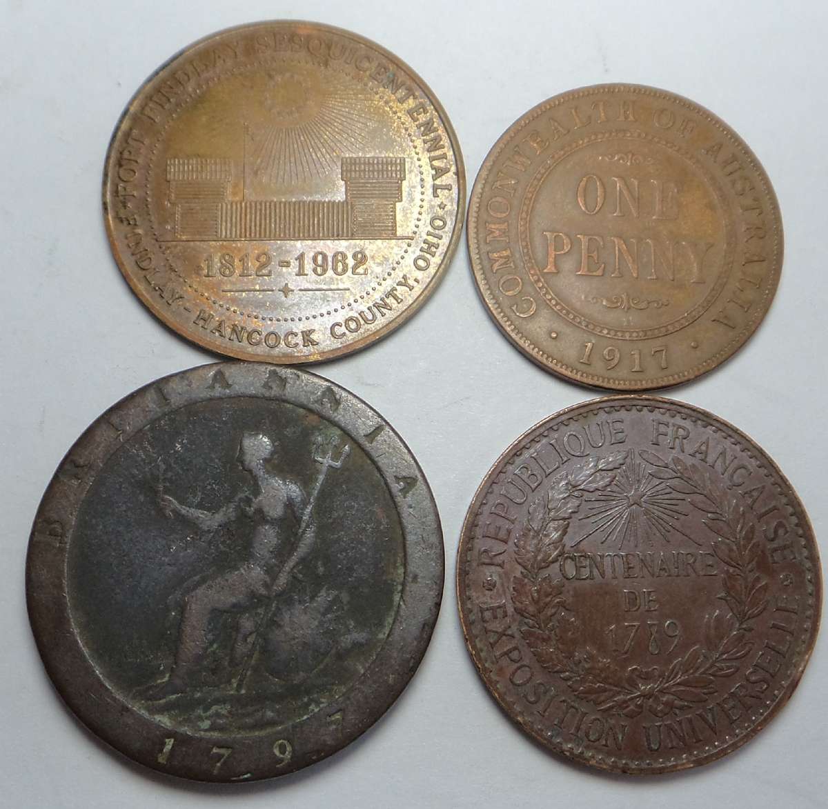 Four interesting Coins /Tokens spanning almost 200 Years