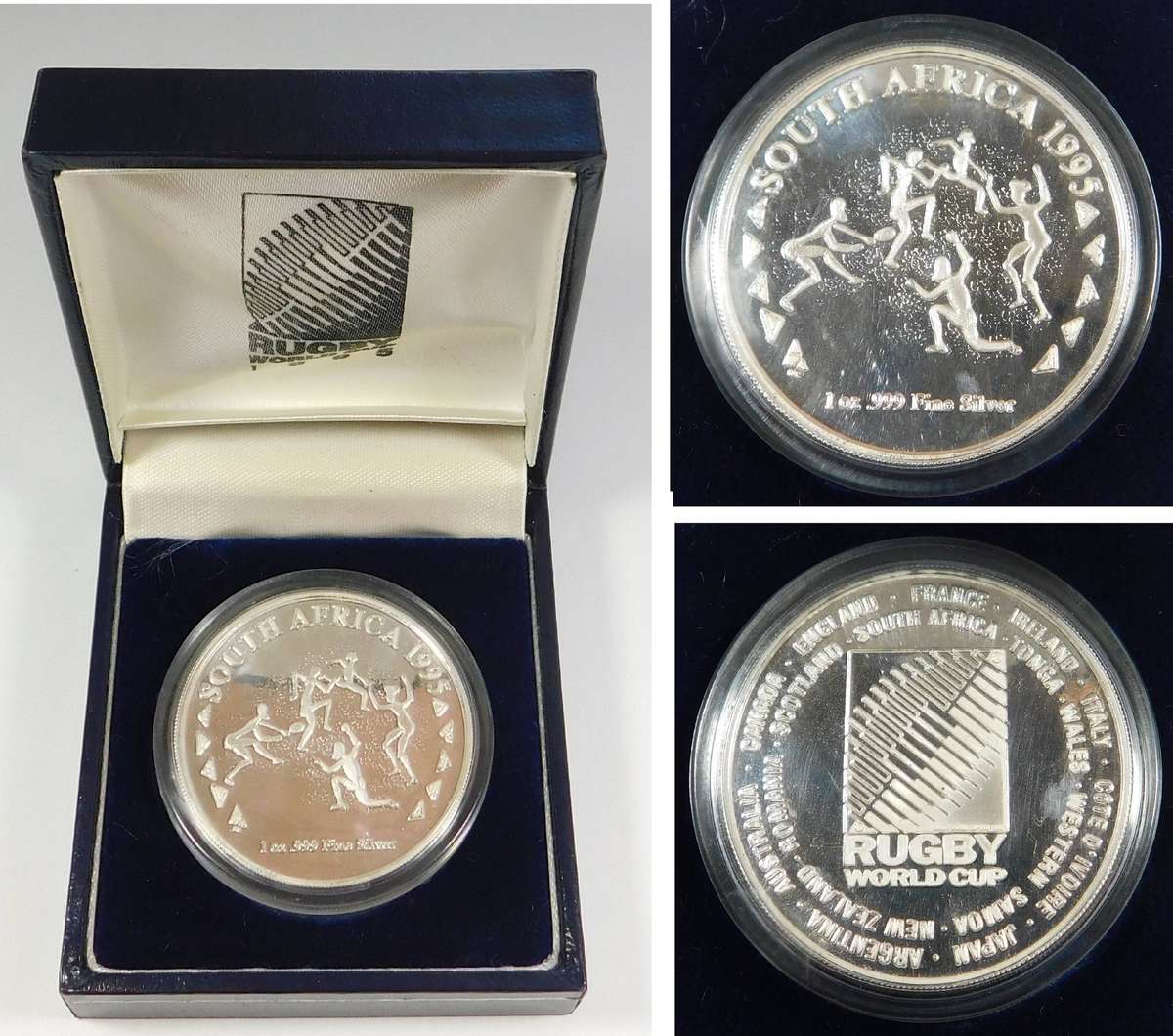 Silver Proof 1 Oz World Rugby Cup 1995