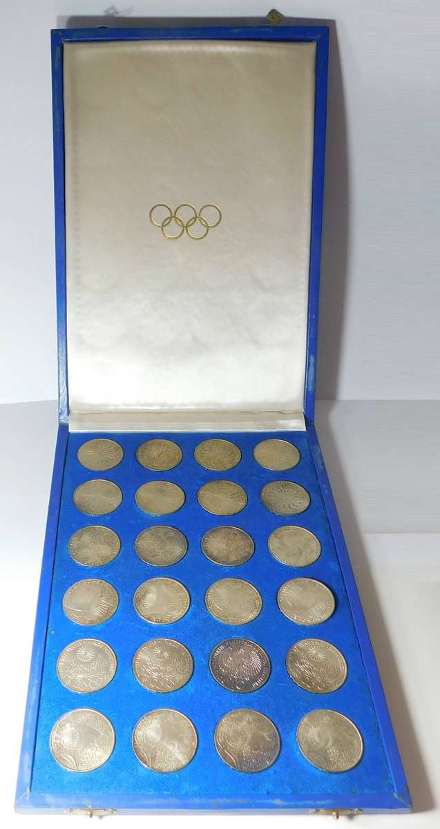 Germany: 1972 Olympics Collection of 24 Silver 10-Mark Coins