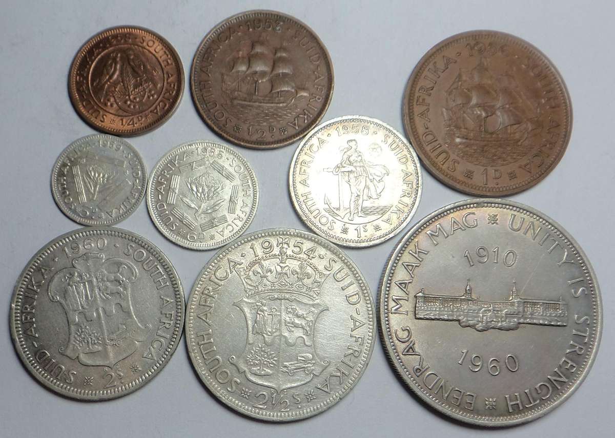 Union of SA: Coin Type Set of Queen Elizabeth II reign