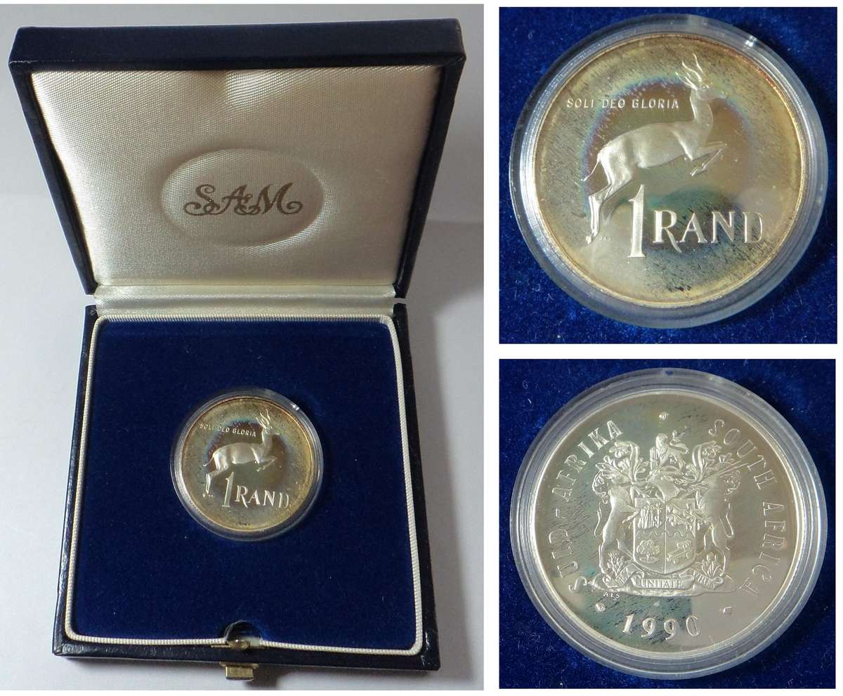 Republic of SA: Silver R1 1990 (Springbuck)
