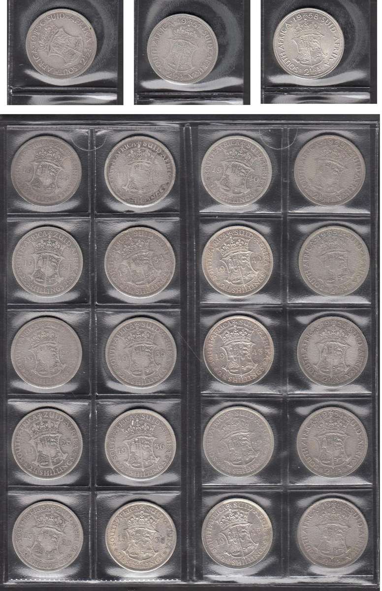 Union of SA: Half Crown Collection 1923-1958