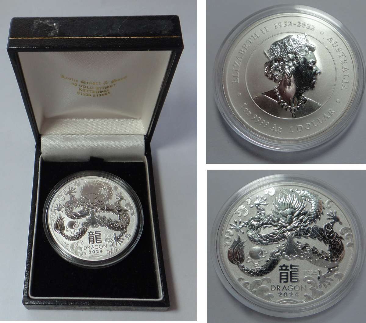 Australia, Silver 1 Ounce Dollar (Chinese Dragon) of 2024