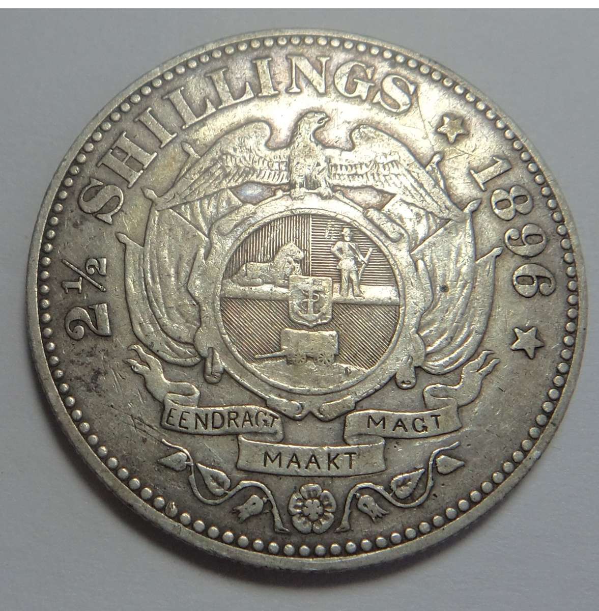 Paul Kruger ZAR Half Crown (2/6-) 1896