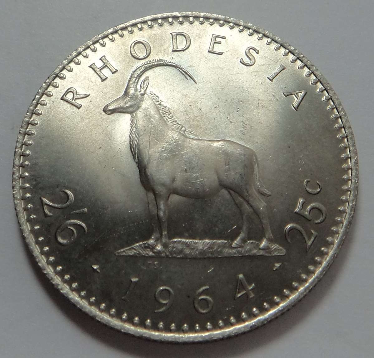 1964 Half Crown (2/6-) Rhodesia (Mint State)
