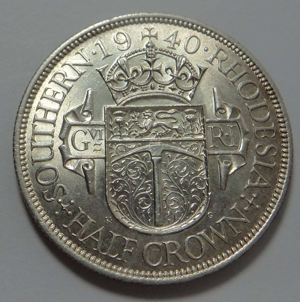1940 Silver Half Crown (2/6-) Southern Rhodesia