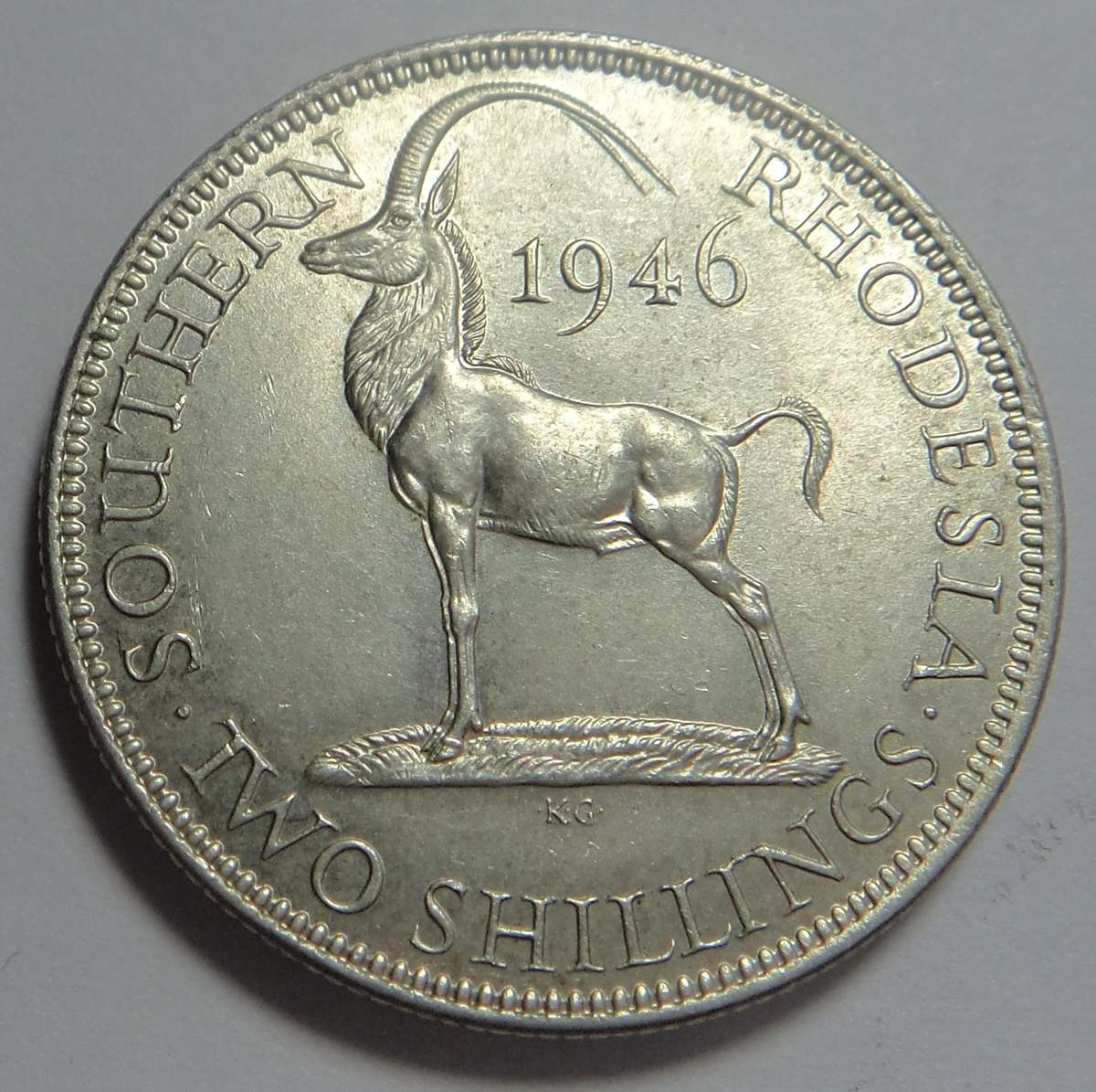 Southern Rhodesia Silver 2-Shillings 1946 (Mint State & Scarce)