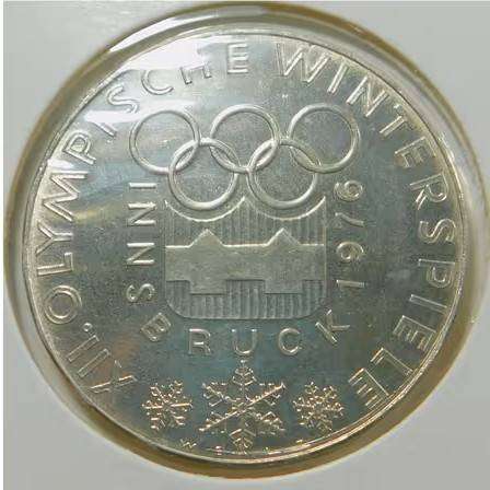 Austria: Silver 100-Schilling 1976 (Innsbruck Games) PROOF