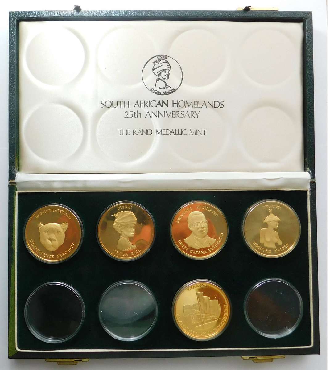SA Homelands Sterling Silver Medallion Set