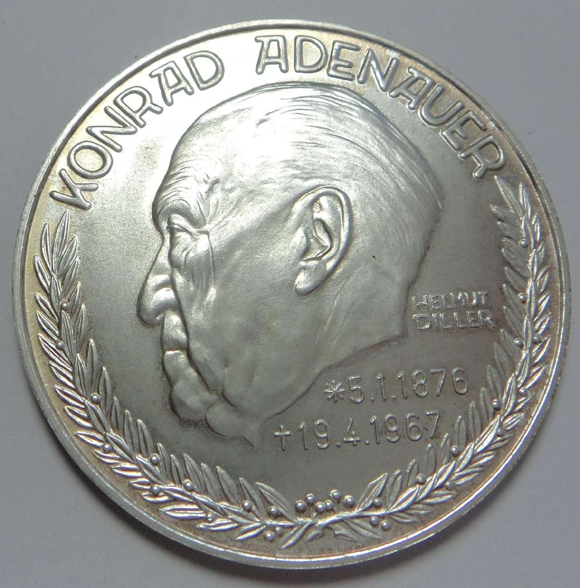Germany: Pure Silver Medal, Konrad Adenauer