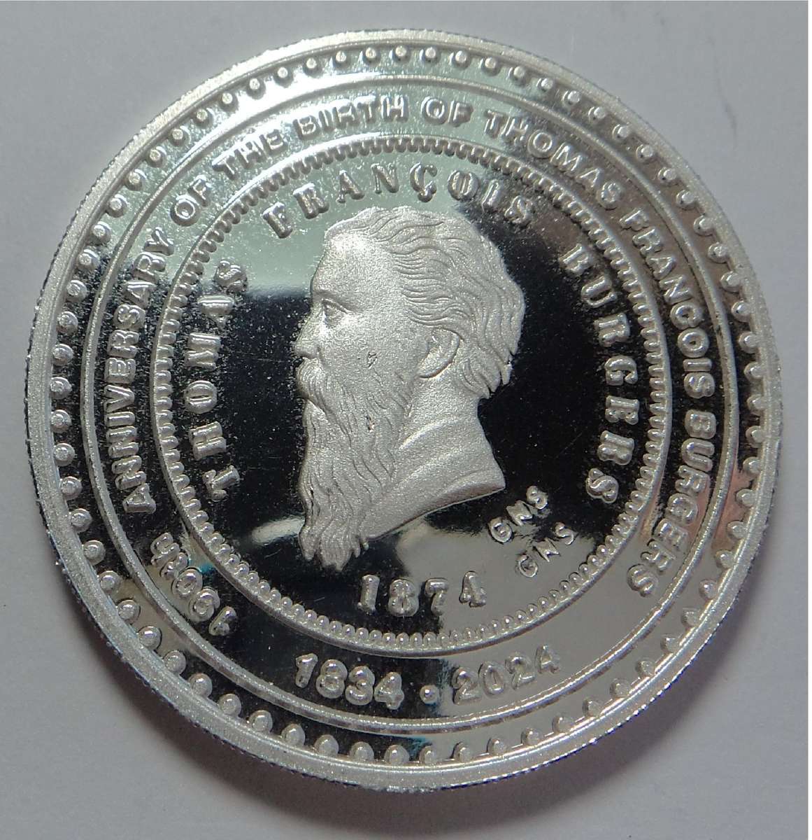 Fine Silver 1 Ounce Medal: Thomas Francois Burgers