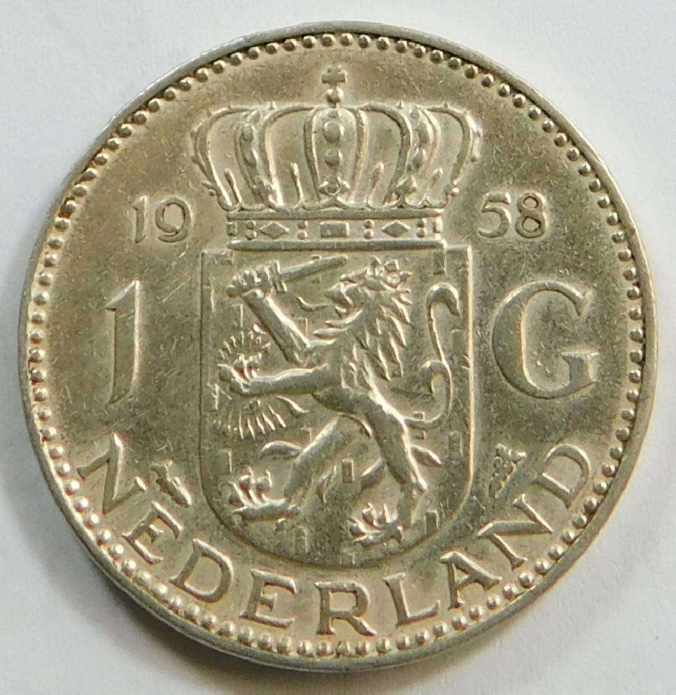 Netherlands Silver Gulden 1958
