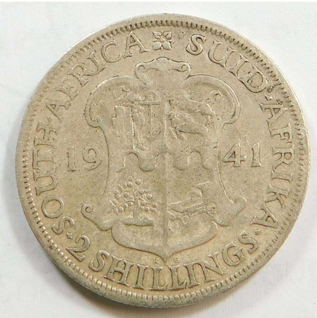 Union of SA: Silver 2-Shillings 1941