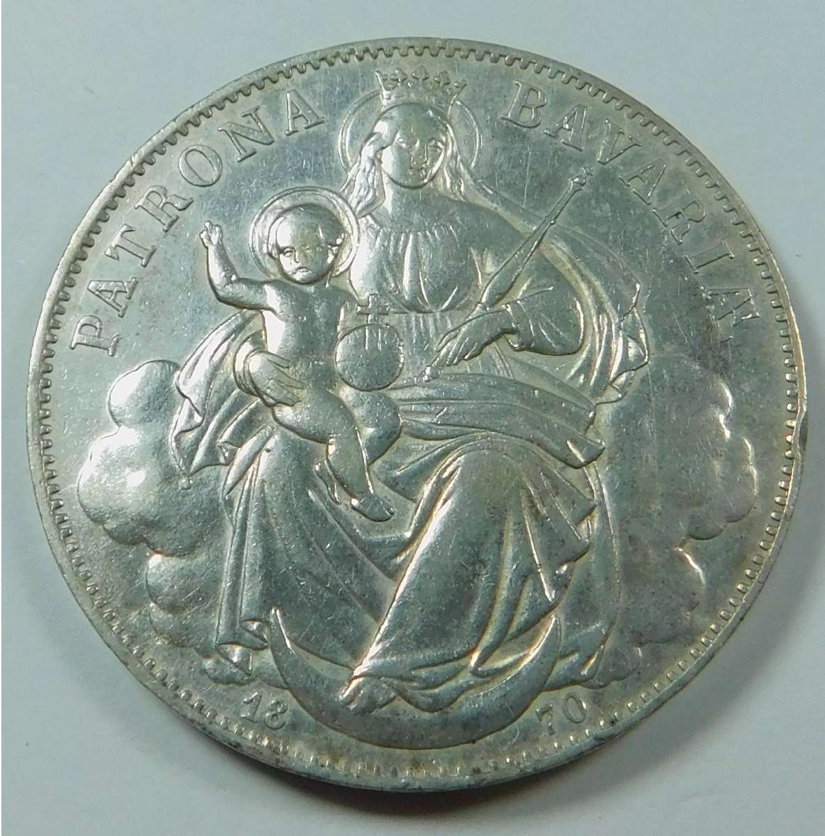 Bavarian Silver Madonna Thaler of 1870