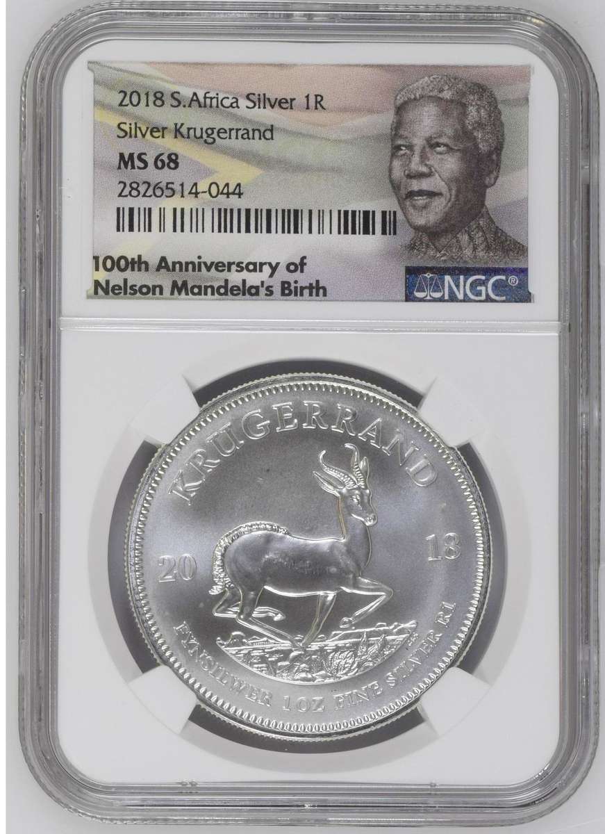 2018 Silver Krugerrand NGC MS68 (Mandela 100th Ann.)