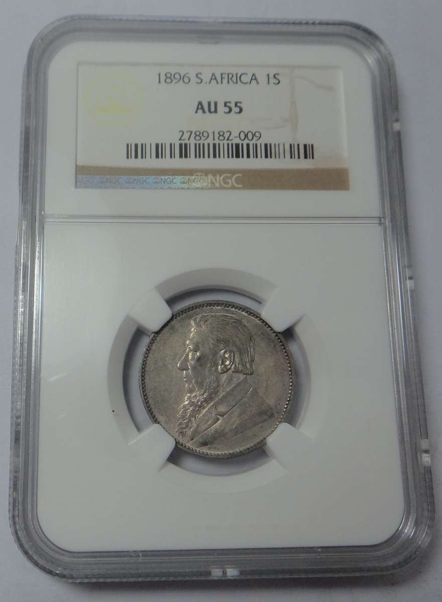 Paul Kruger ZAR: Shilling of 1896: NGC AU55
