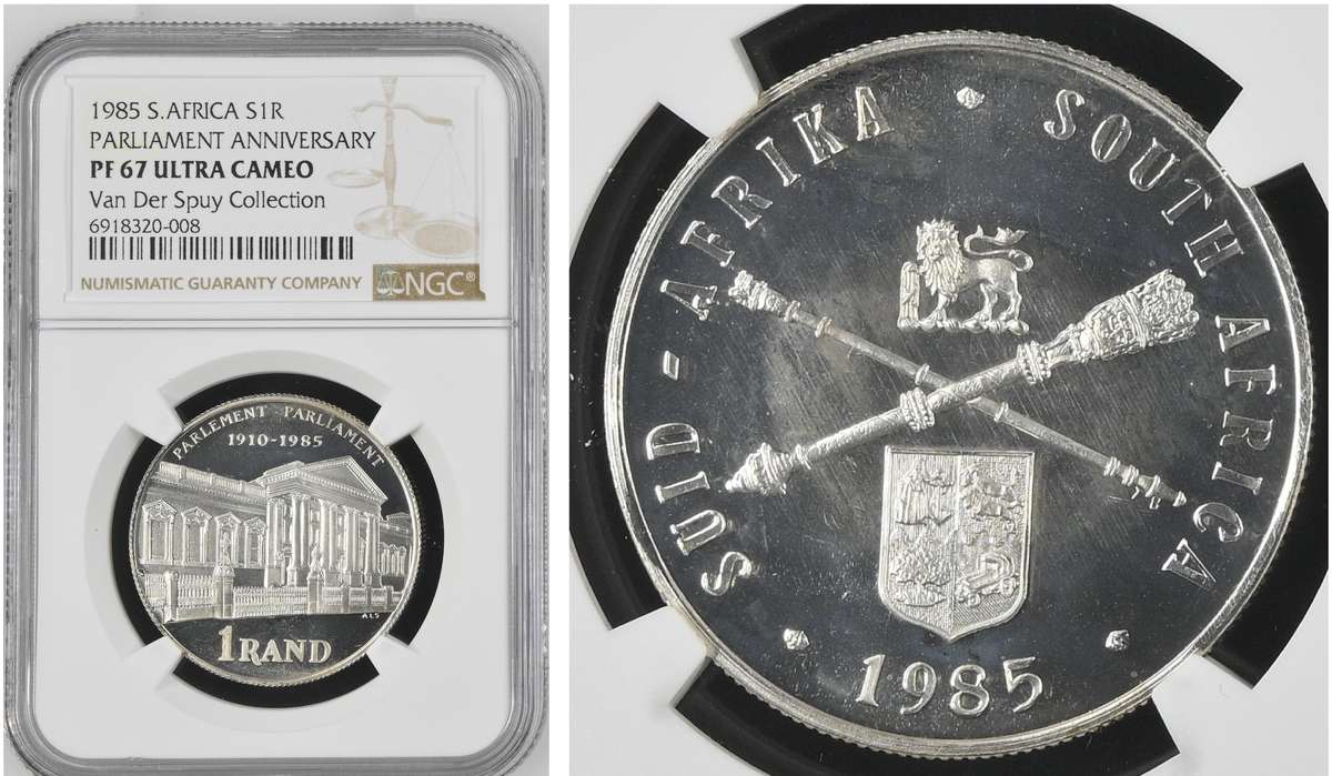 1985 Silver R1 (Parliament) NGC PF 67 Ultra Cameo