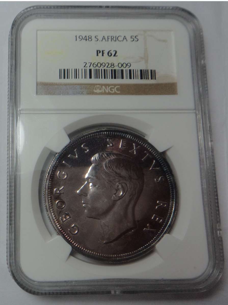 1948 SA Crown (5/-) NGC graded PF62