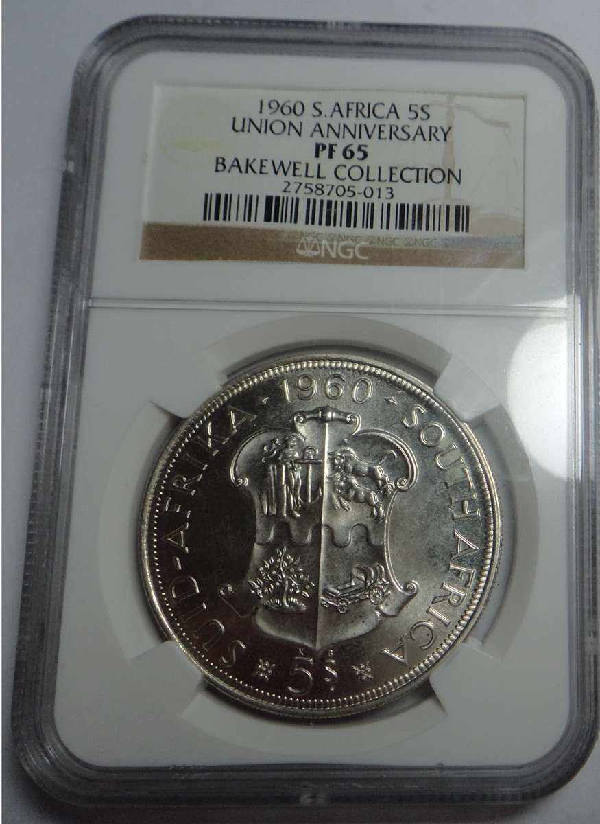 1960 SA Crown (5/-) NGC graded PF65