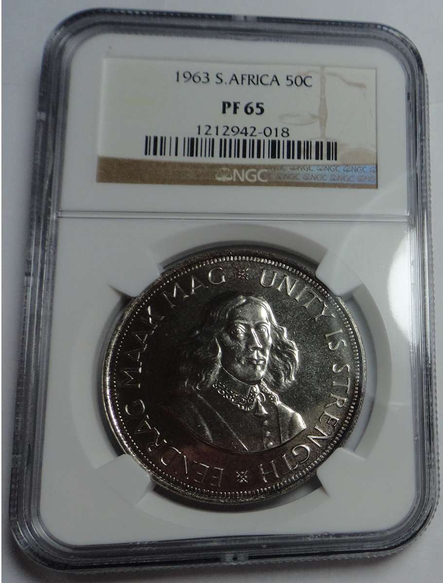 1963 SA Crown (50c) NGC graded PF65