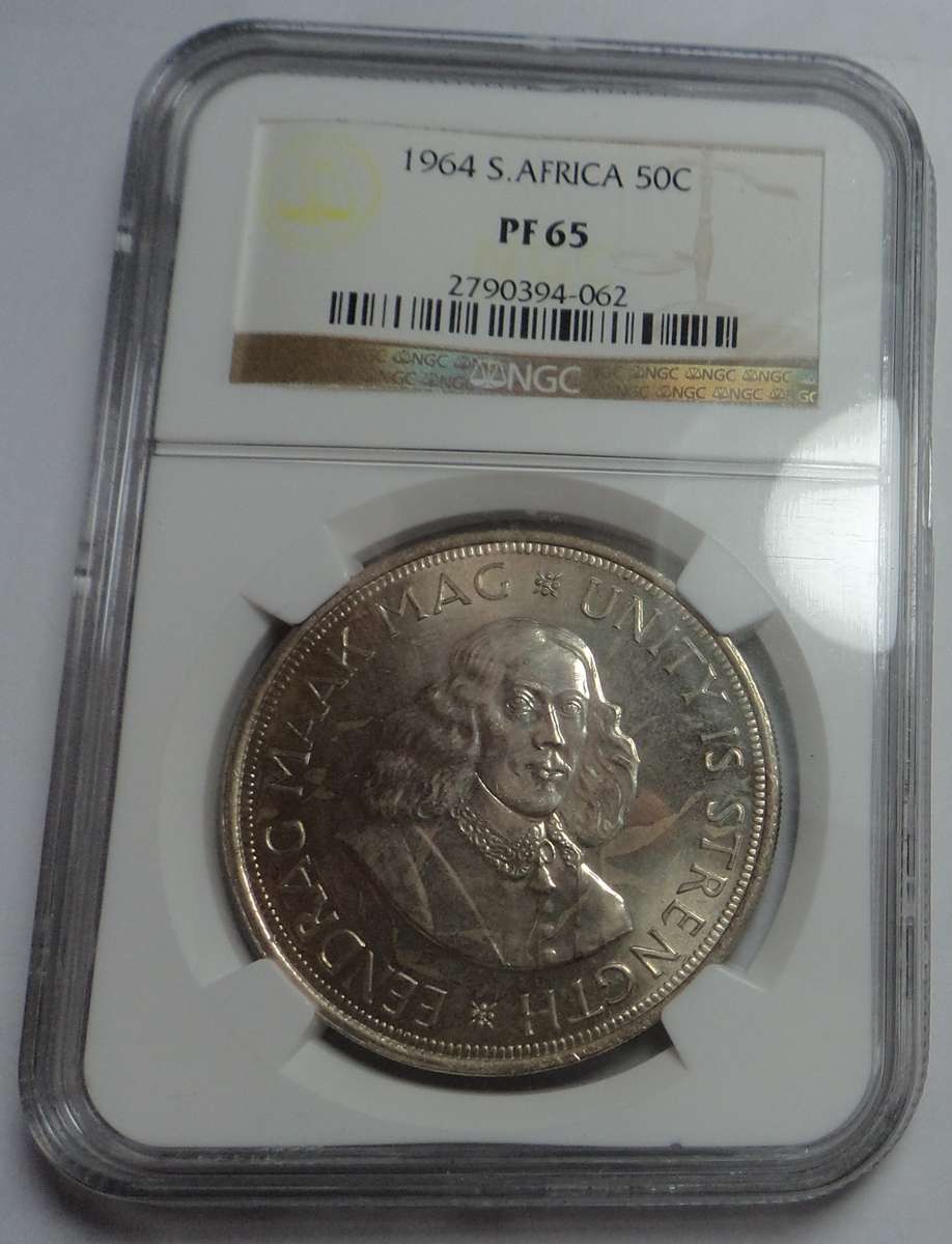 1964 SA Crown (50c) NGC graded PF65