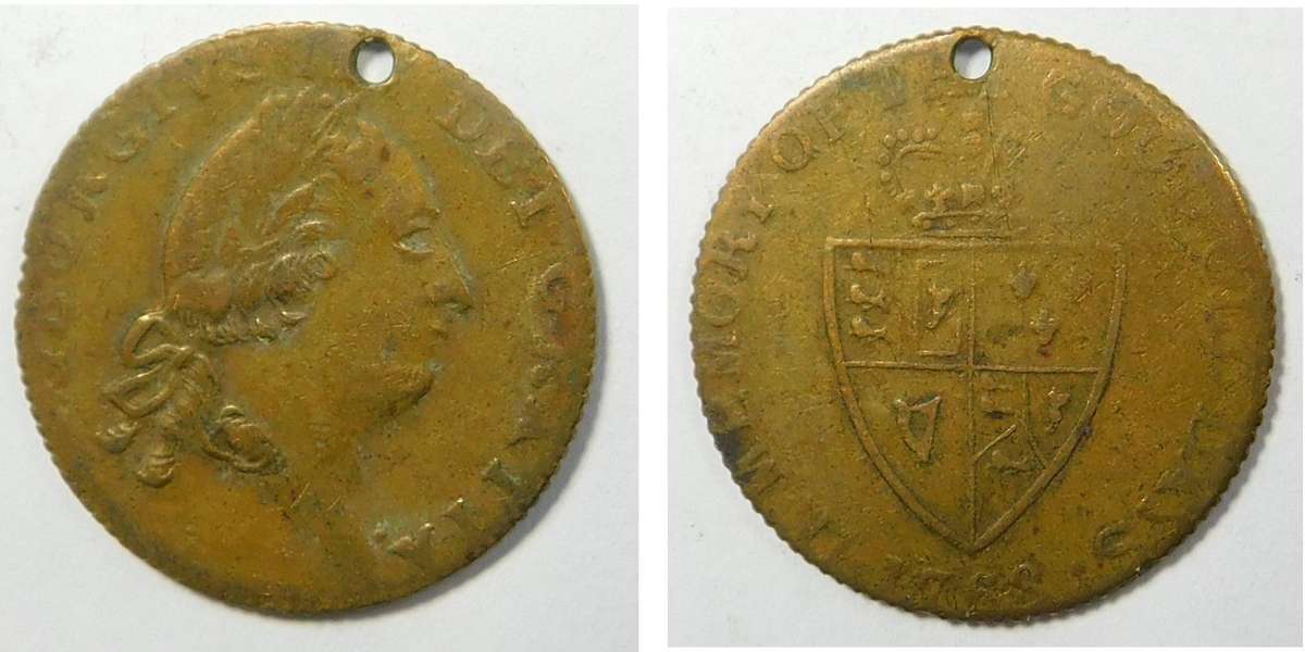 King George III Half Guinea Token dated 1768