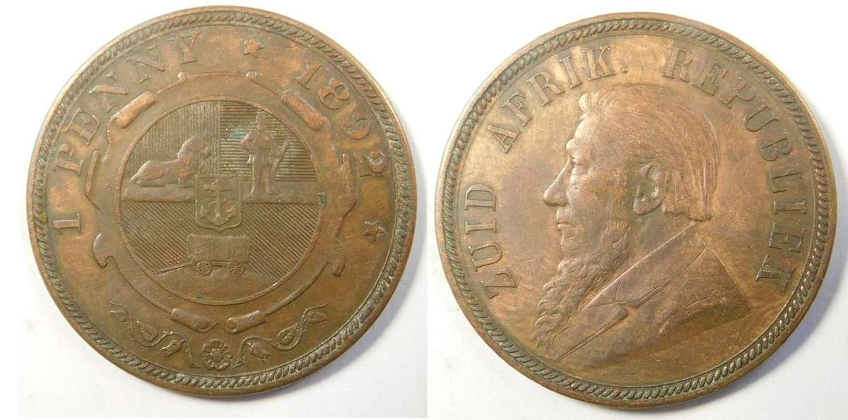 Paul Kruger ZAR Penny 1892