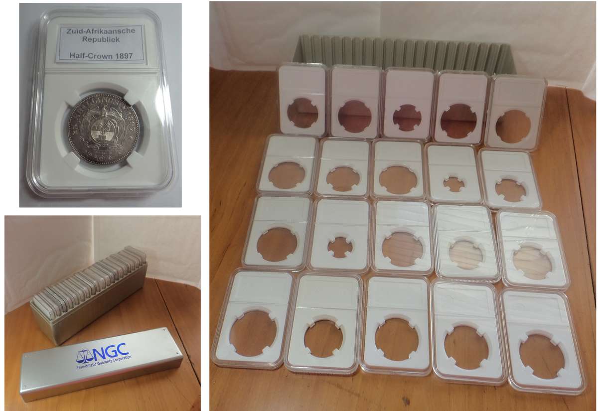 NGC Slab-Holder plus 20 Slabs of Various Sizes (2 lots available)