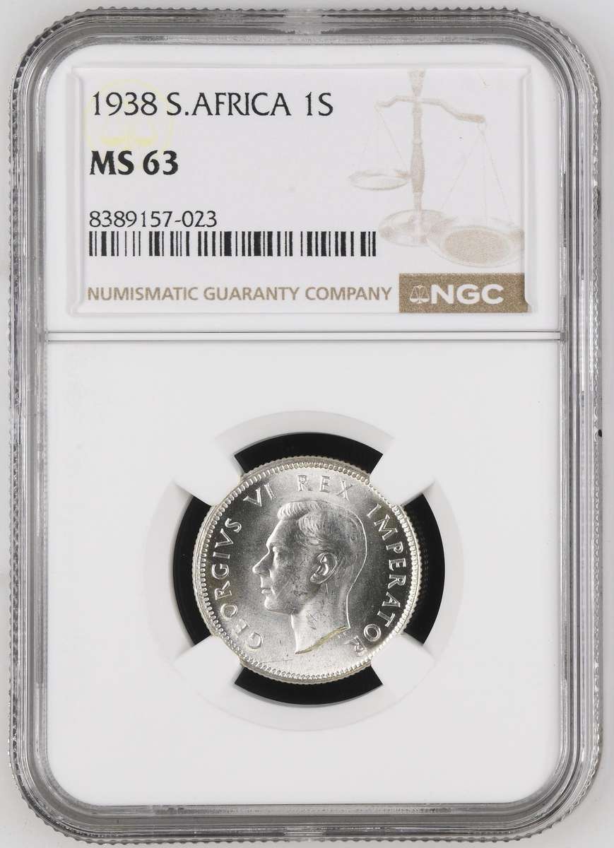 Union of SA: Shilling 1938 NGC MS63