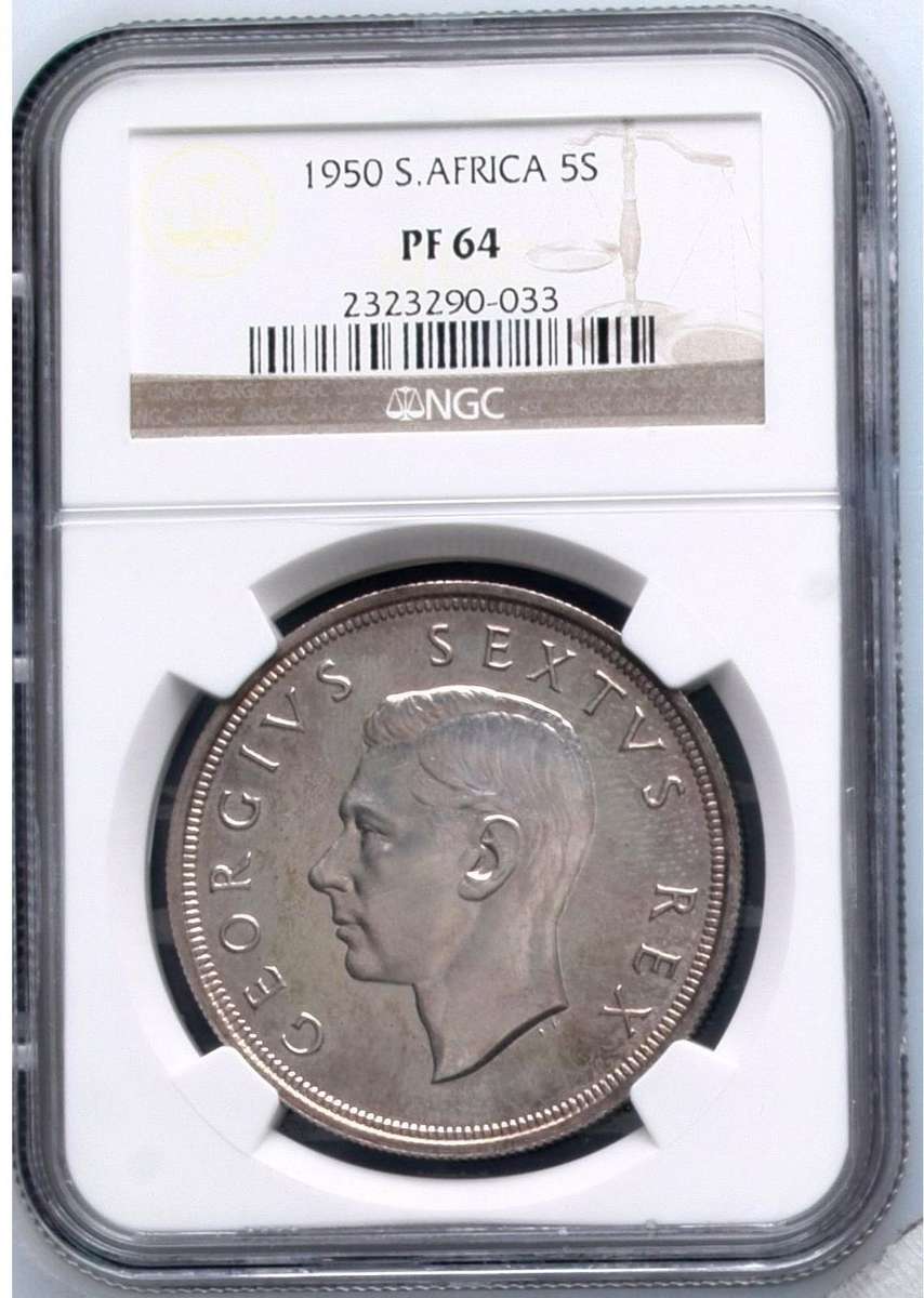 Union of SA Crown (5/-) 1950 NGC PF64