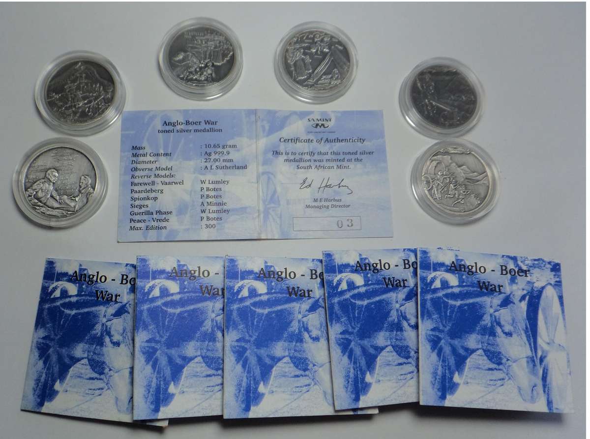Anglo Boer War .999 Silver Medal Set
