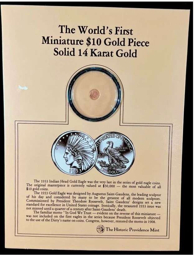 Miniature 14ct GOLD 10 Dollar Coin