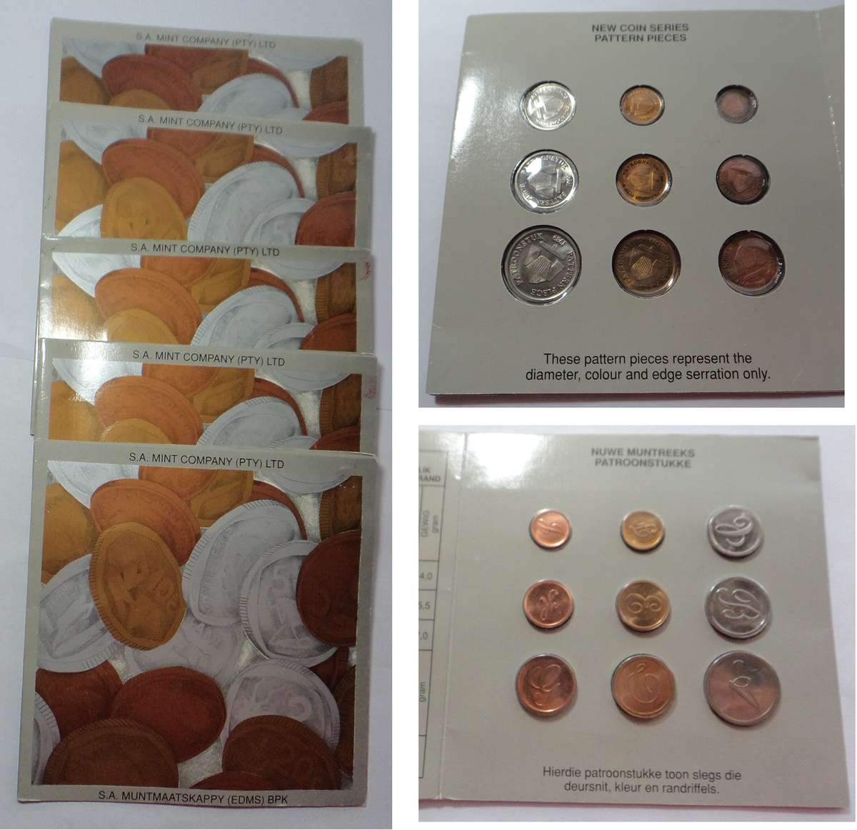 Five SA Mint Pattern Coin Sets of 1989